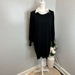 Max Studio Black Long Sleeve Sweater Dress size Medium
